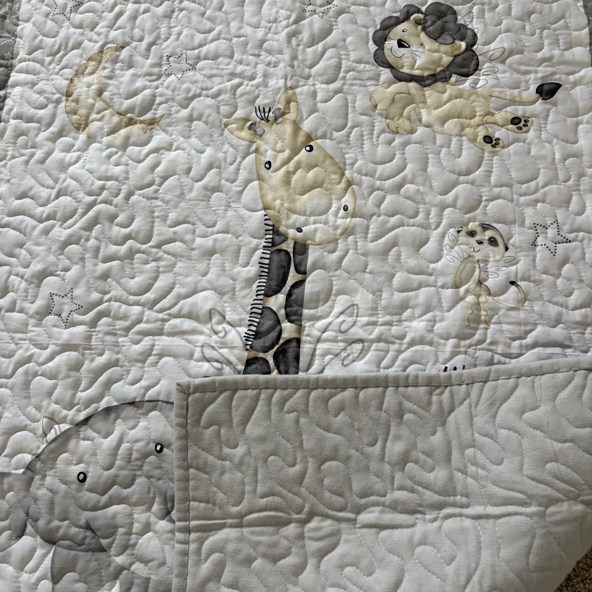 Dream Safari Baby Quilt front detail