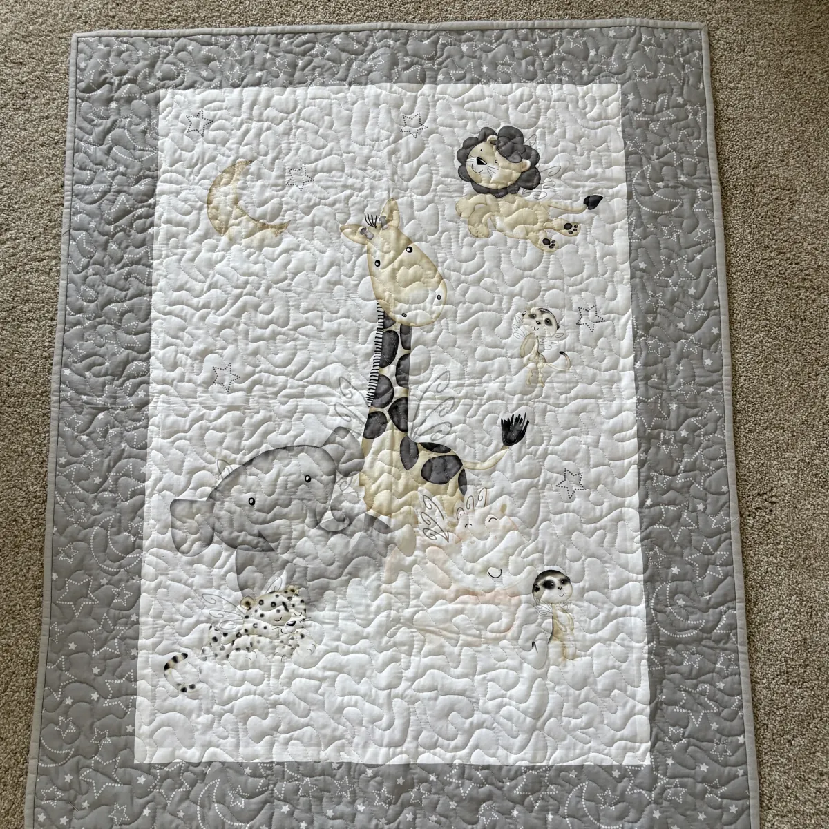 Dream Safari Baby Quilt front
