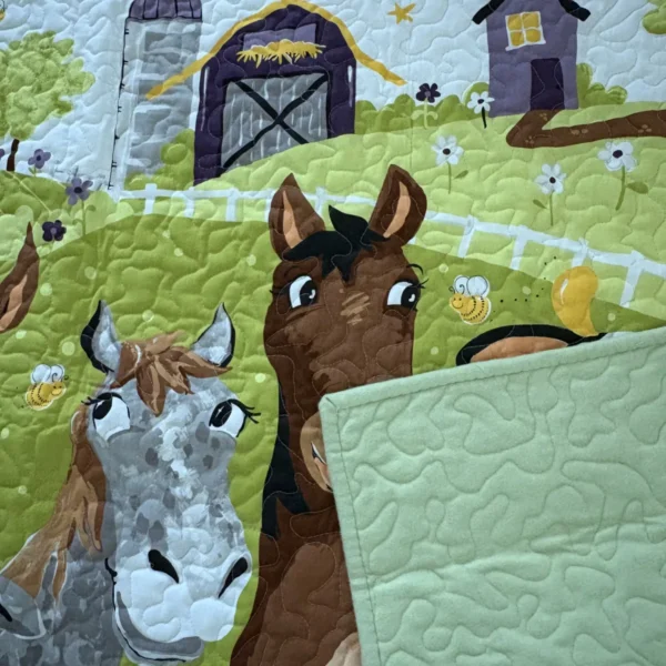 new barnyard buddies baby quilt detail 5