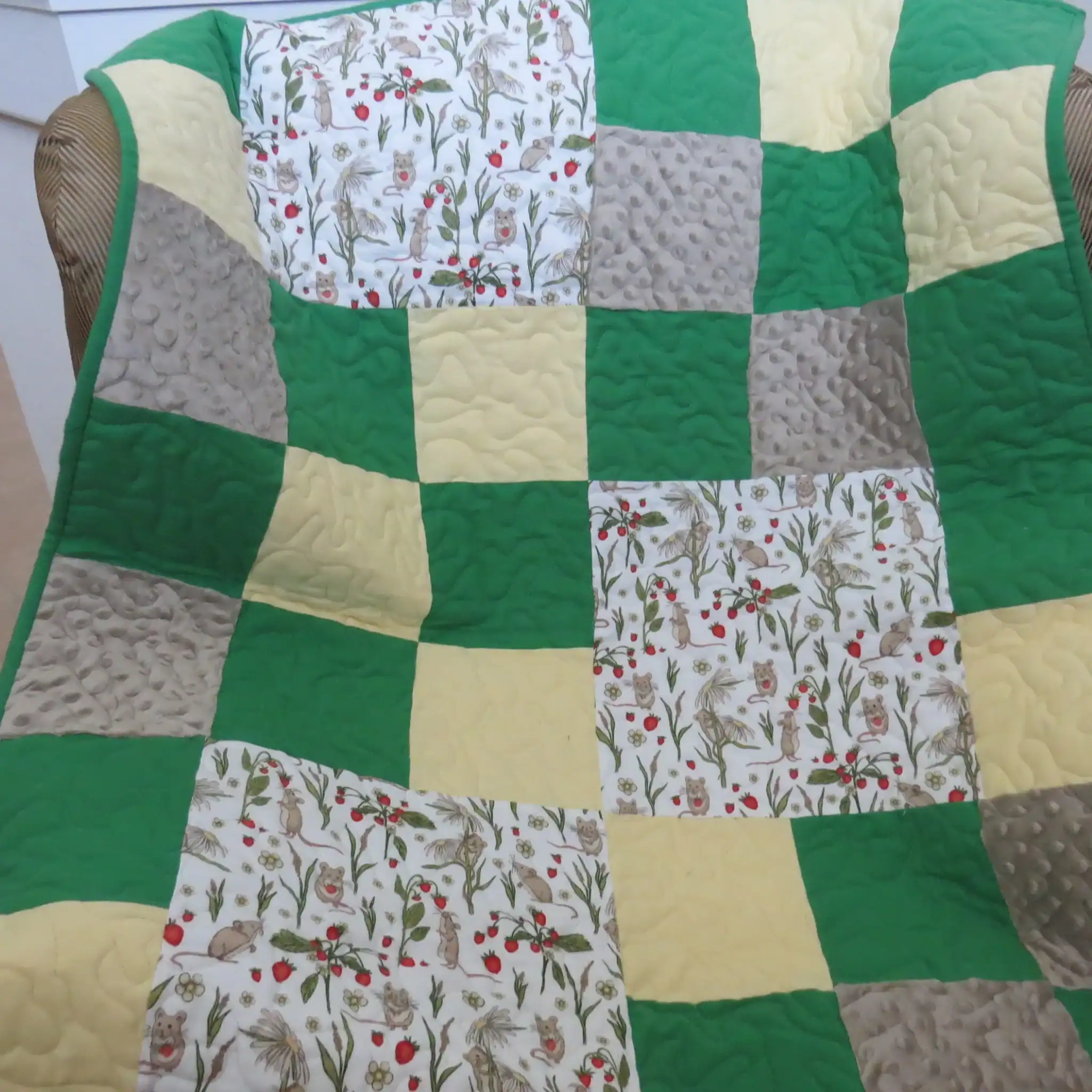 Mice & Minky Baby Quilt detail 2