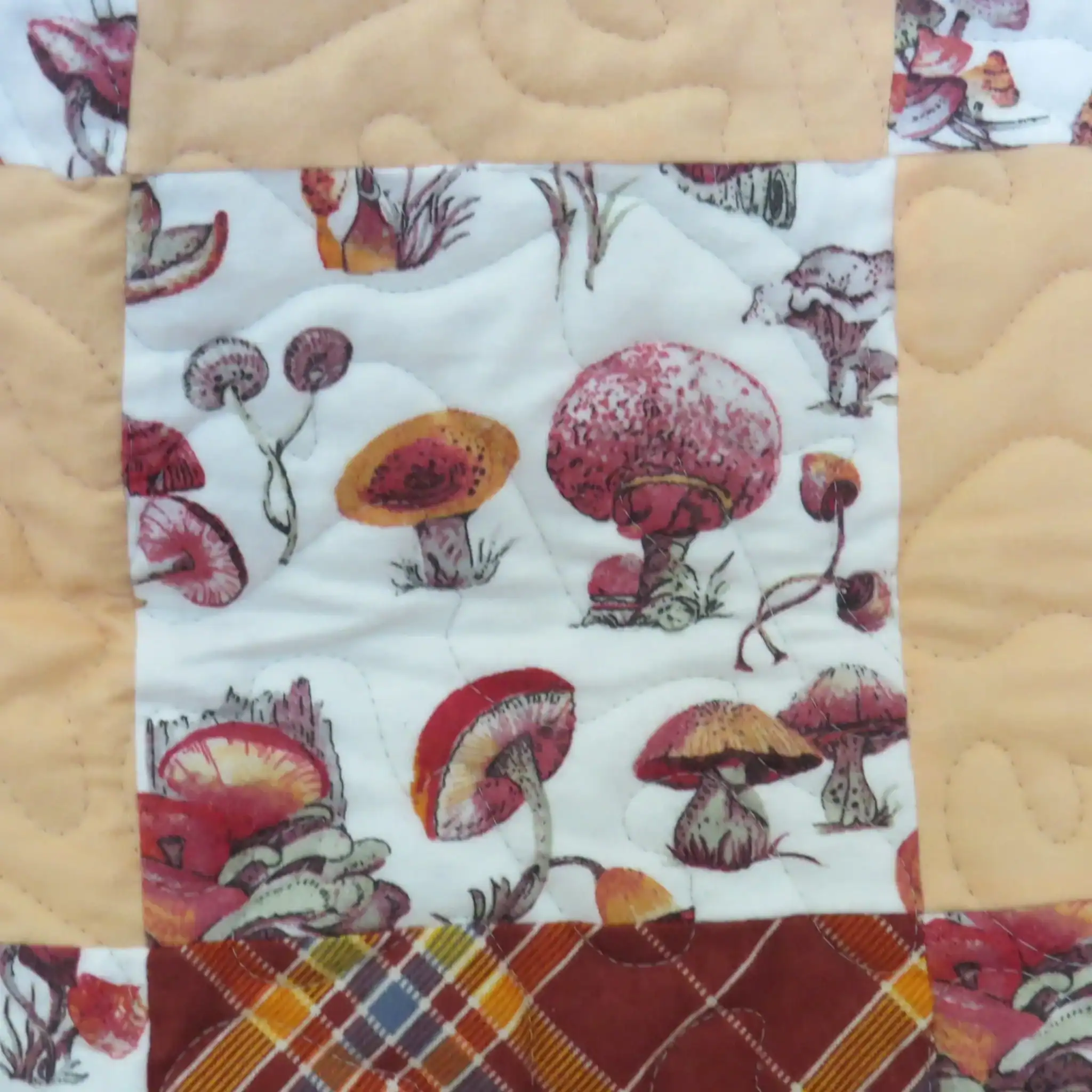 Mushrooms Baby Quiltl detail 3