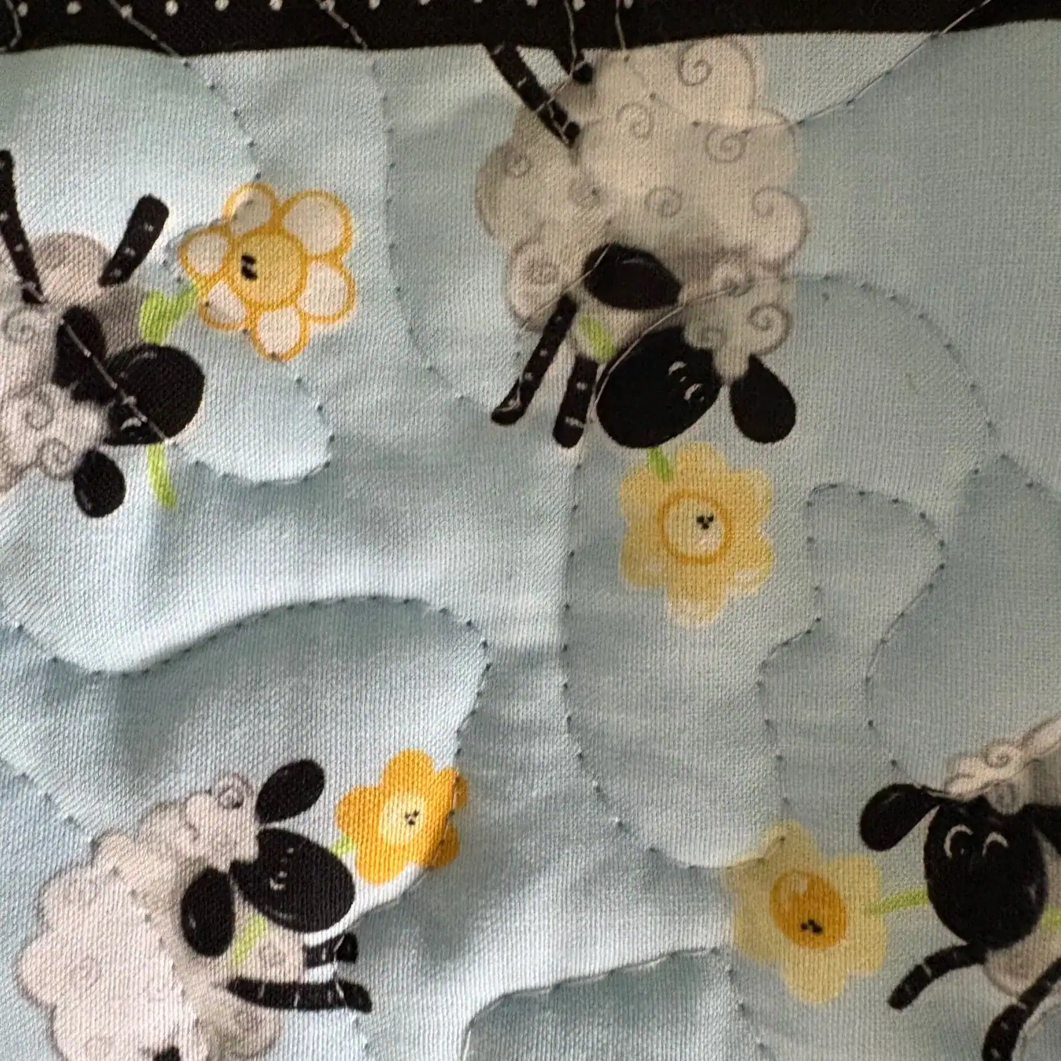 Sheep Meadow Baby Quilt detail 2