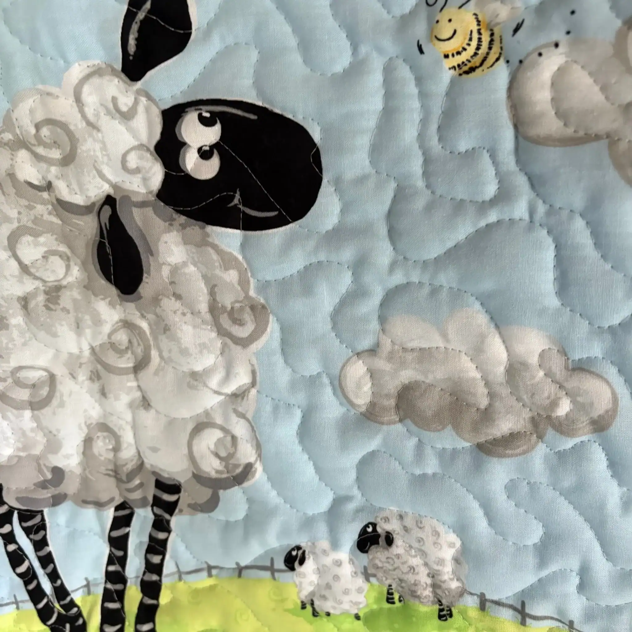 Sheep Meadow Baby Quilt detail 3