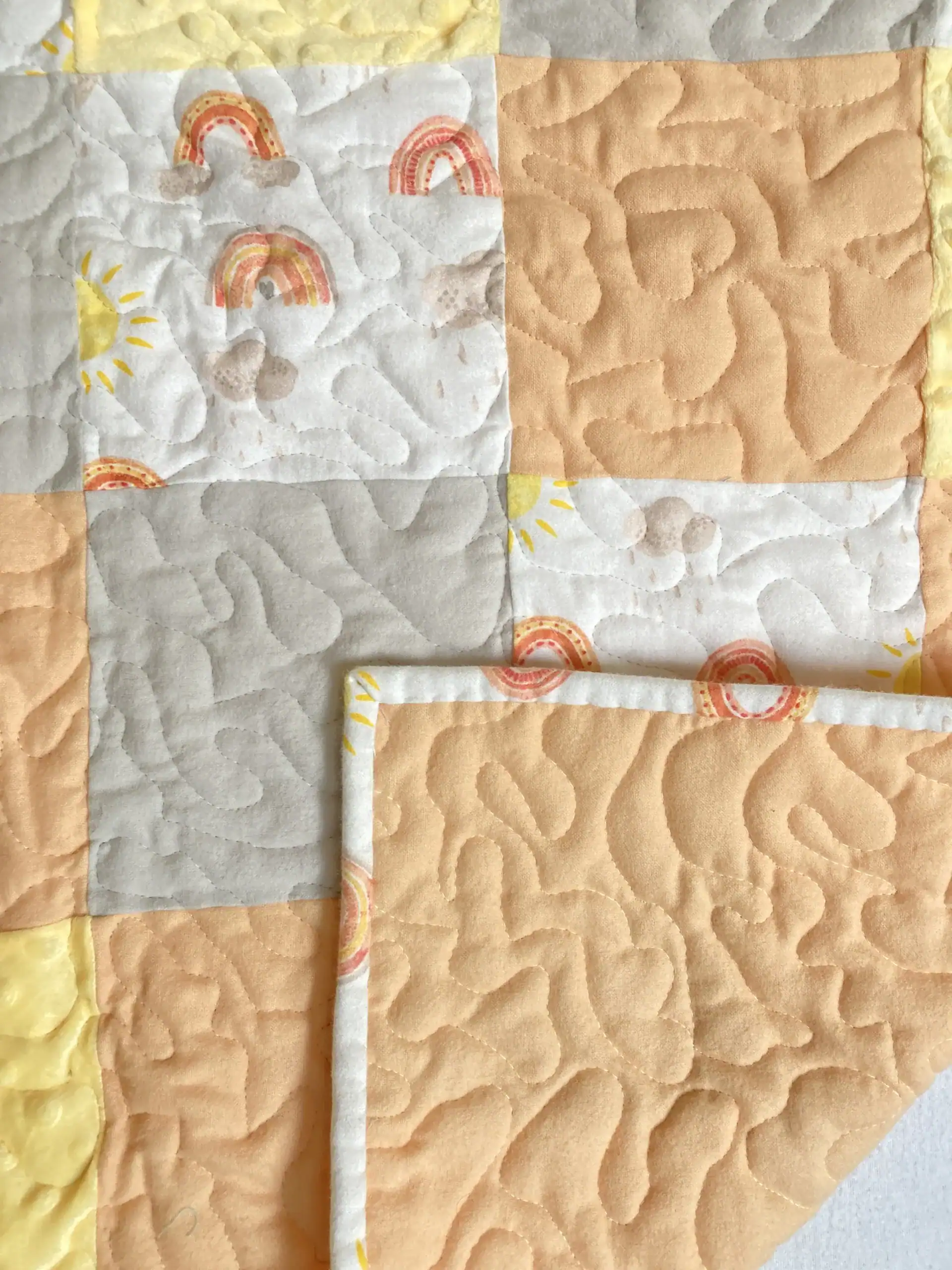 Sun & Rainbows Baby Quilt detail 1