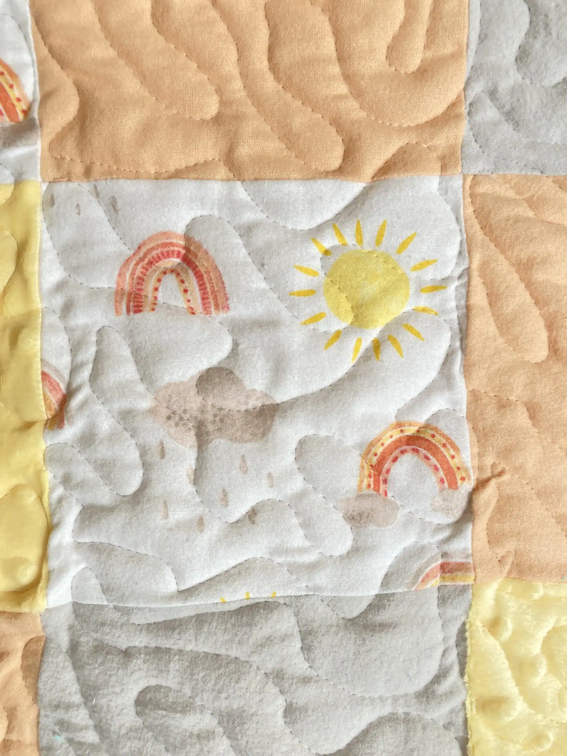 Sun & Rainbows Baby Quilt detail 3