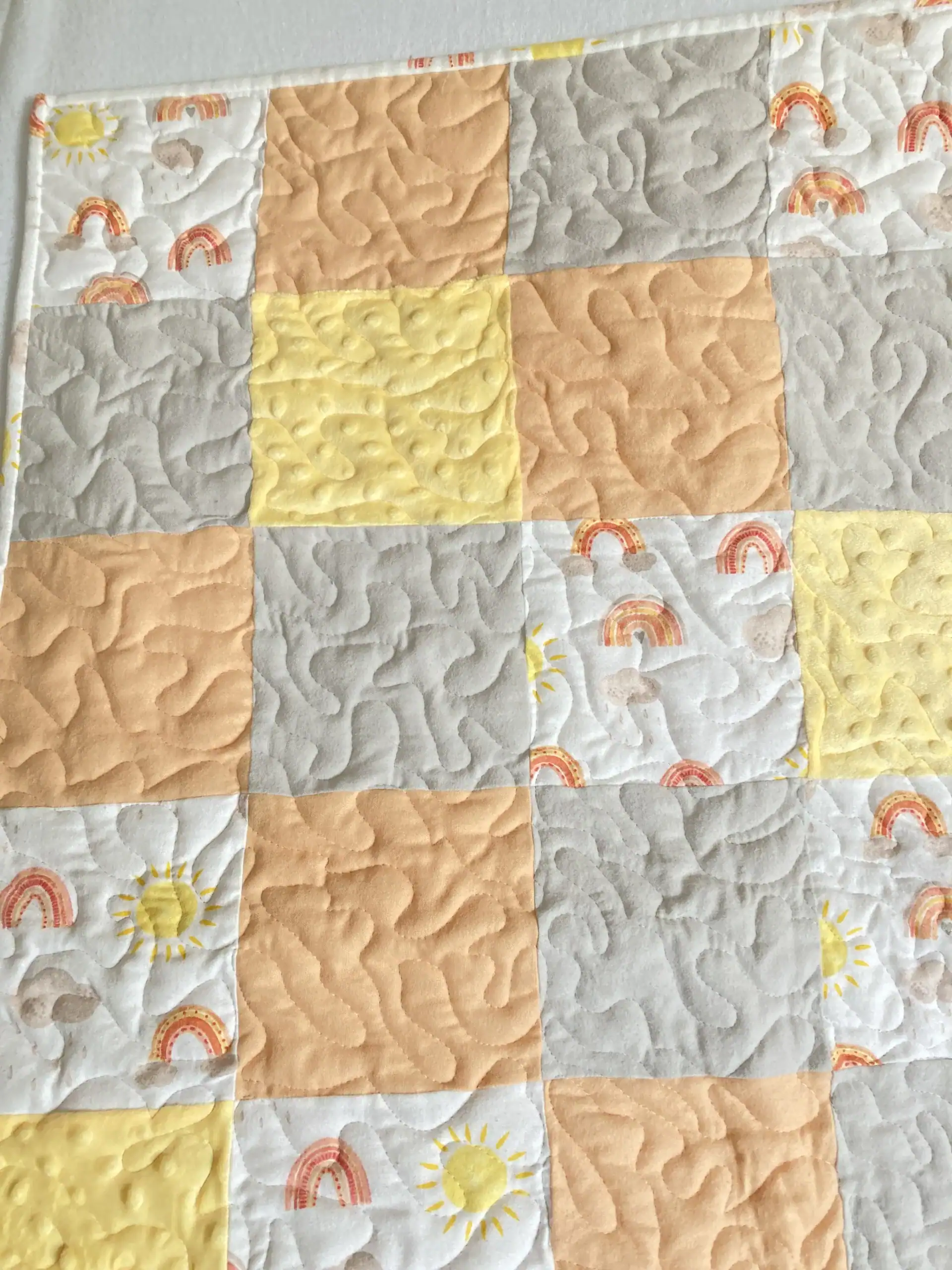 Sun & Rainbows Baby Quilt detail 4