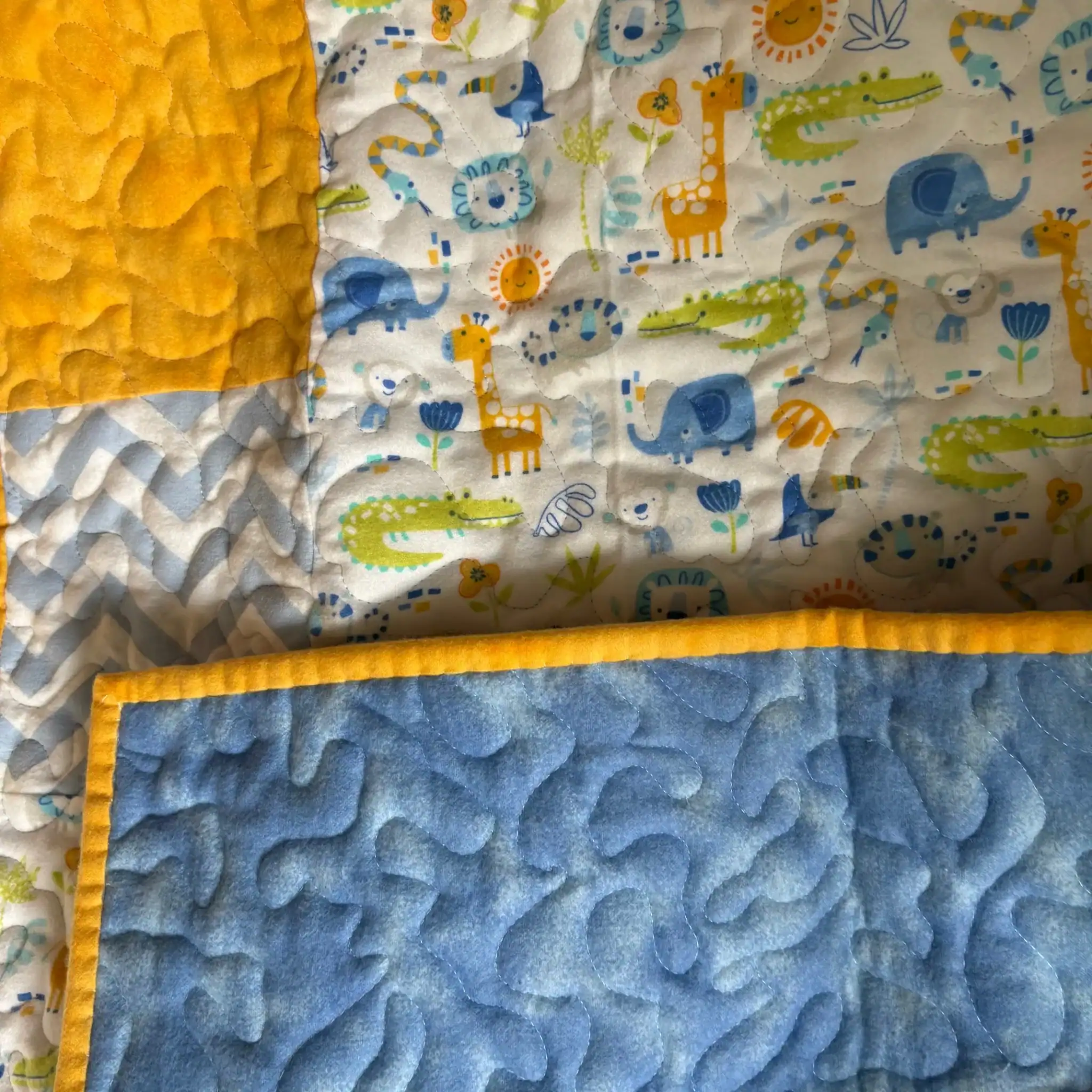 Zoo Parade Baby Quilt detail 5