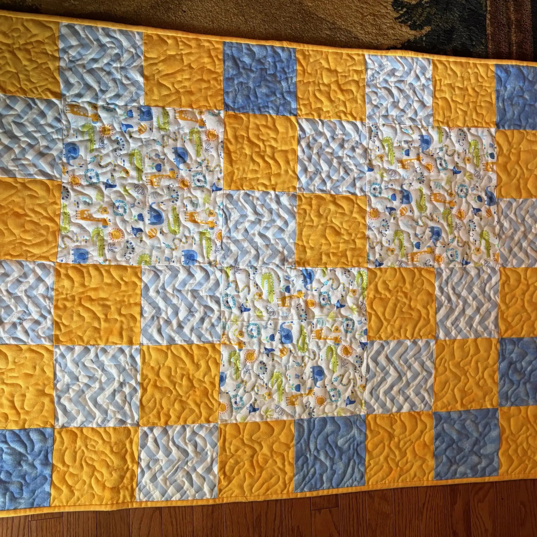 Zoo Parade Baby Quilt detail 6