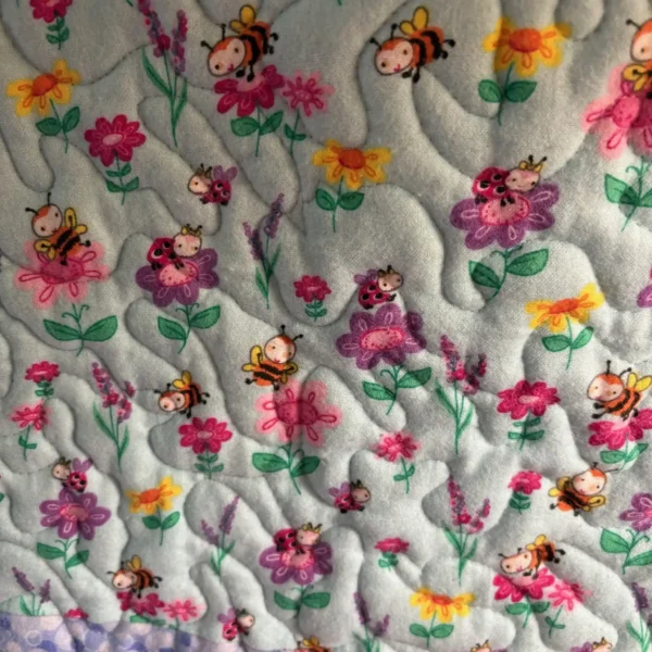 Bright Blooms Baby Quilt detail 1