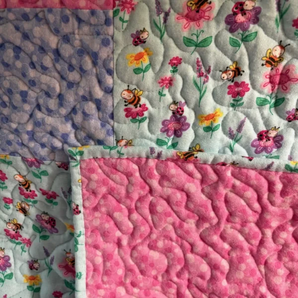 Bright Blooms Baby Quilt detail 4