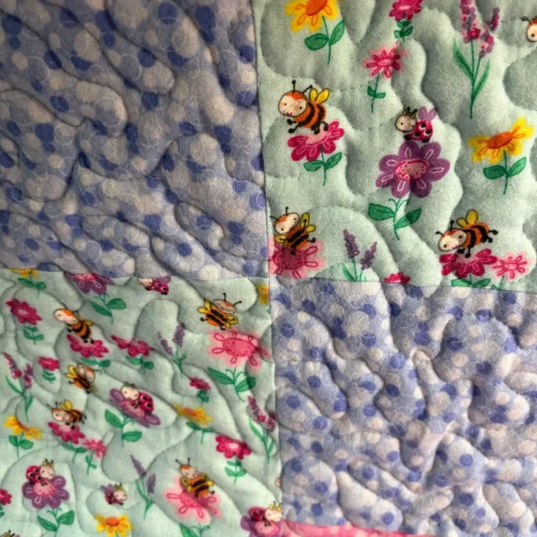 Bright Blooms Baby Quilt detail 5