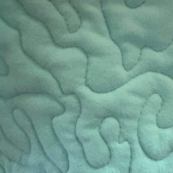 teal and gray baby quilt detail 3