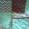 teal and gray baby quilt detail 2