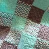 teal and gray baby quilt detail 1