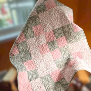 Blooms & blush baby quilt