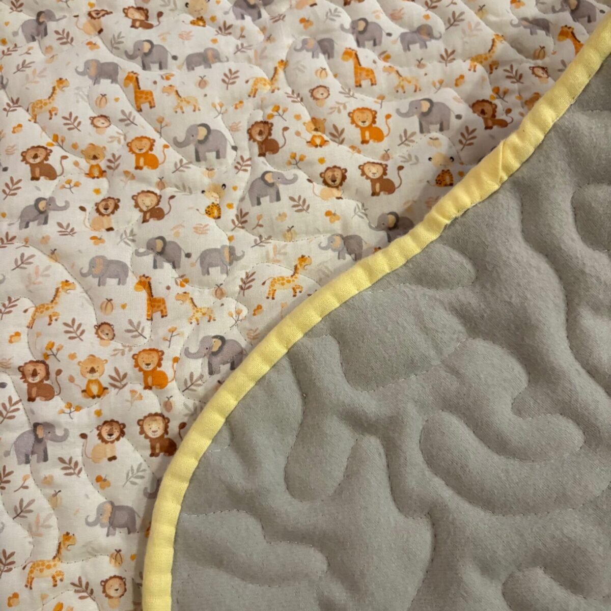 Safari Snuggles Playmat close up view of backing