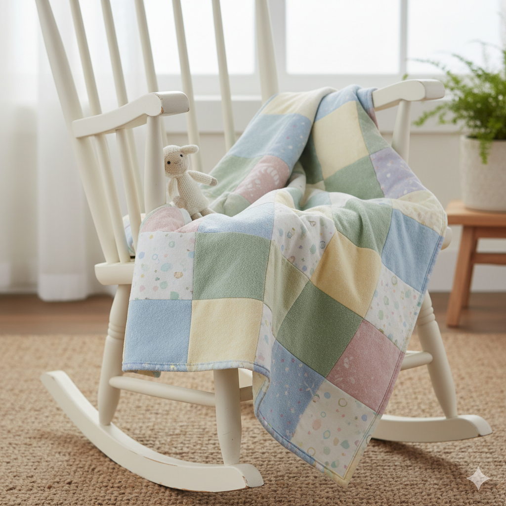 all flannel quilt on chair