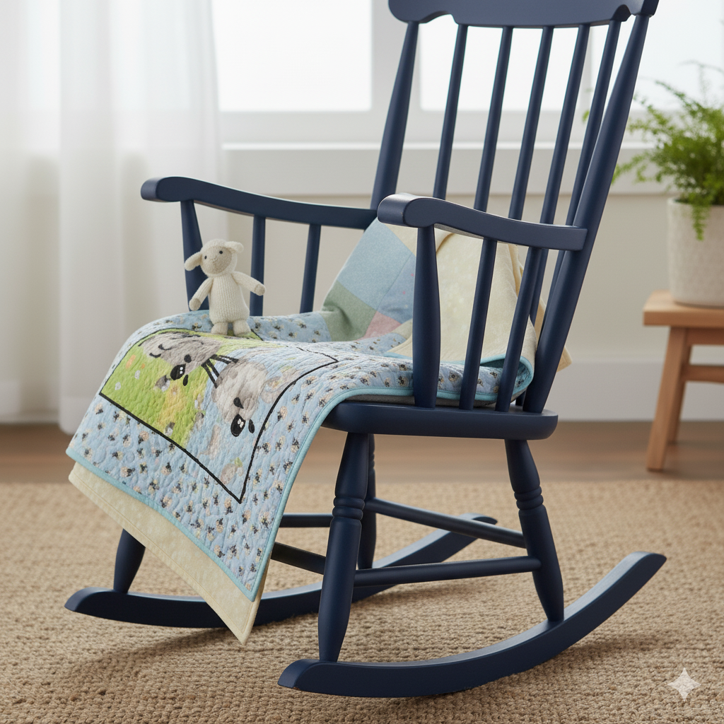 cotton flannel quilt on chair