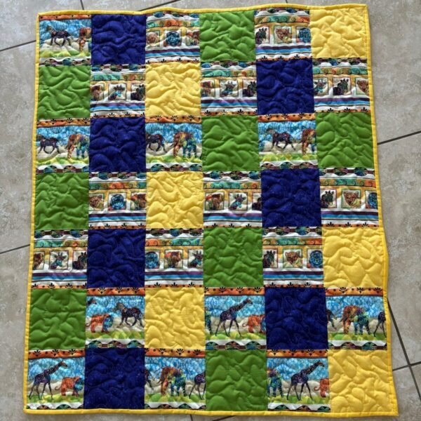 Safari Symphony Baby Quilt full view