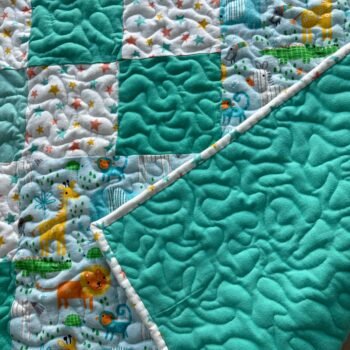 safari stars baby quilt detail 1