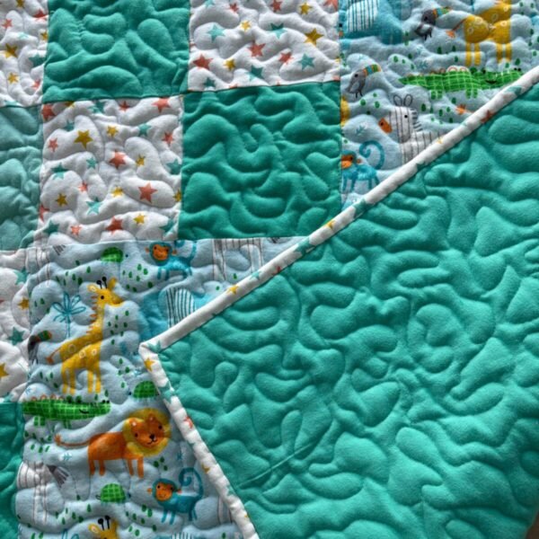 safari stars baby quilt detail 1