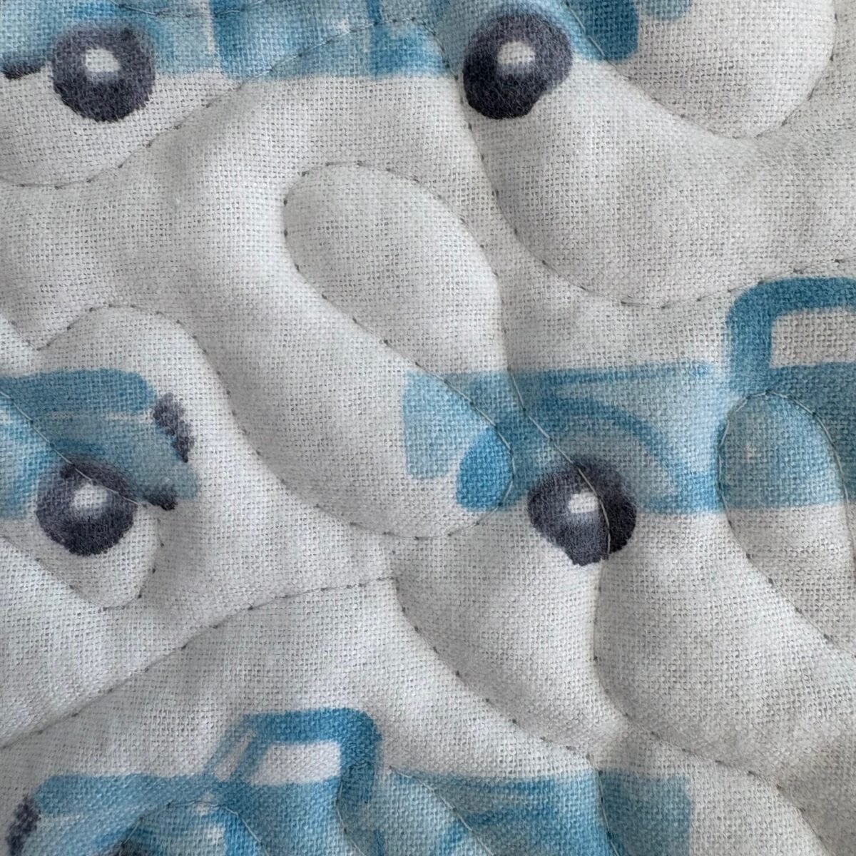 Little Blue Trucks Baby Quilt detail b