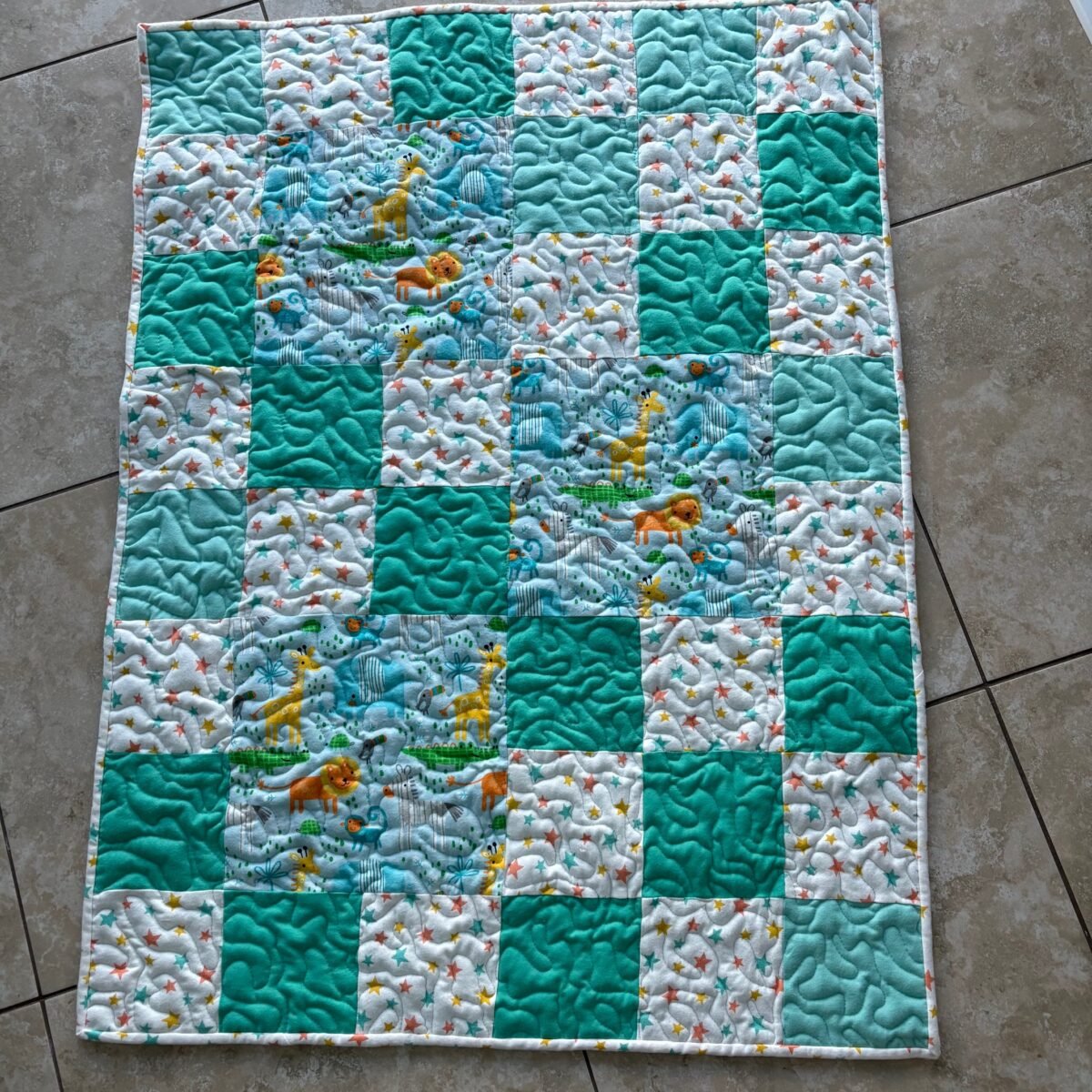 Safari Stars Baby Quilt detail c
