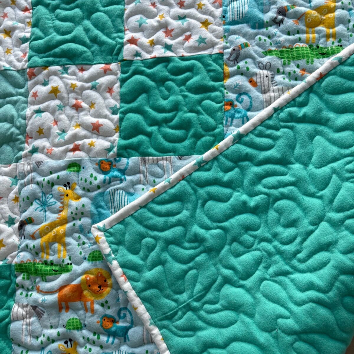 Safari Stars Baby Quilt detail g