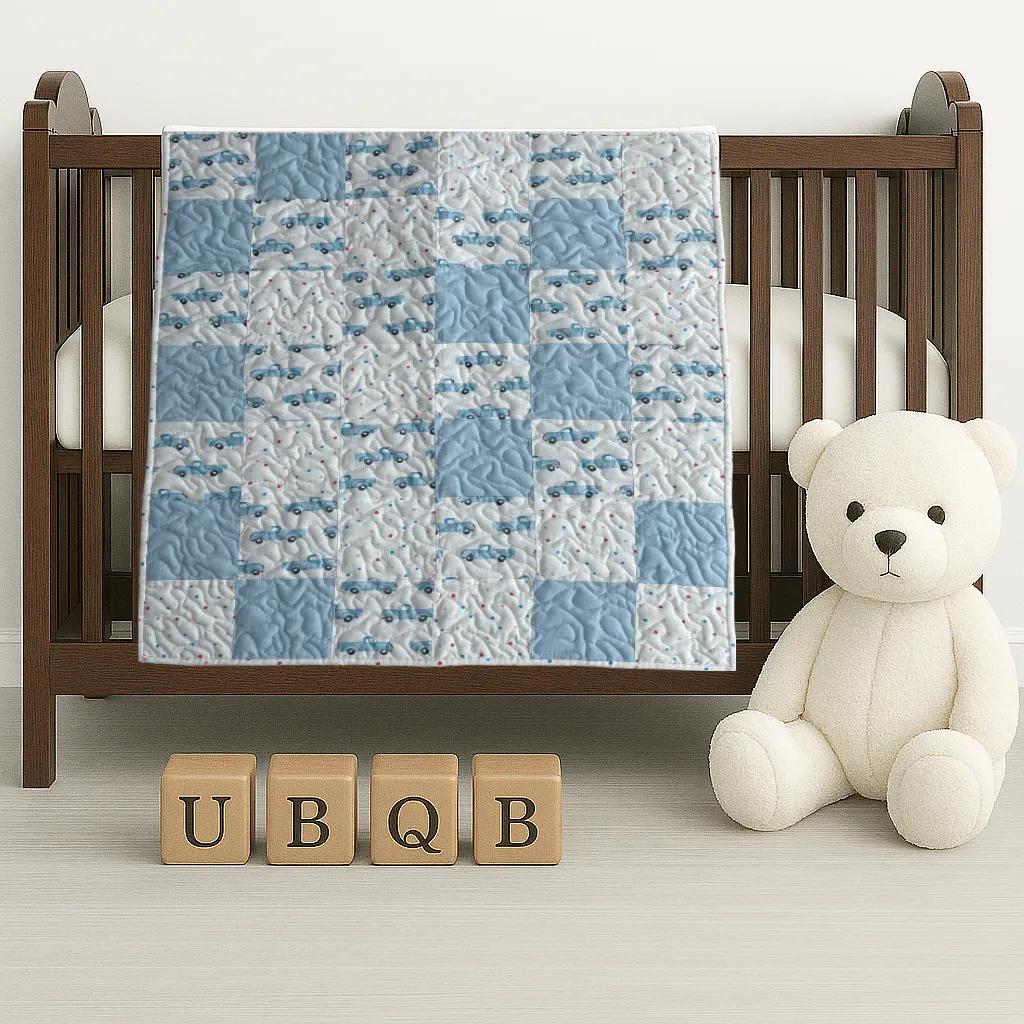LITTLE BLUE TRUCKS baby quilt product image
