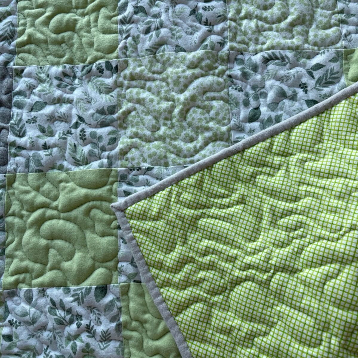 Fern Forest Baby Quilt Detail b
