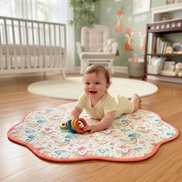 Rainbow playmat with happybaby