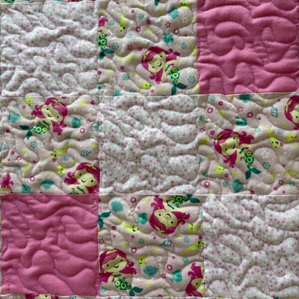 baby quilt with mermaids
