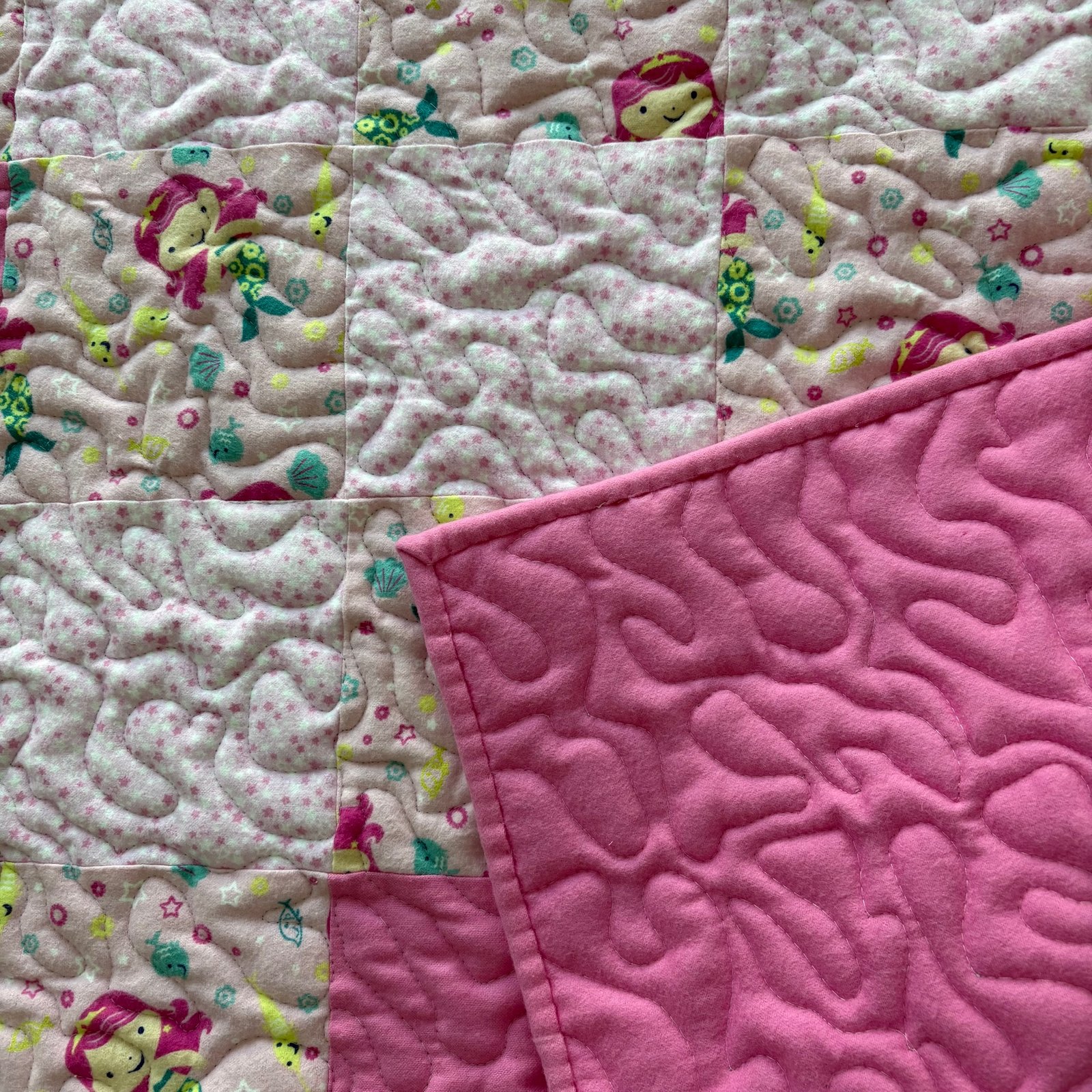mermaid quilt with backing