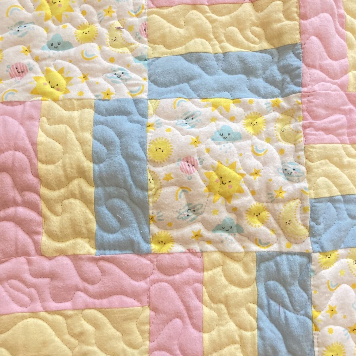 Pastel Patchwork Quilt detail k