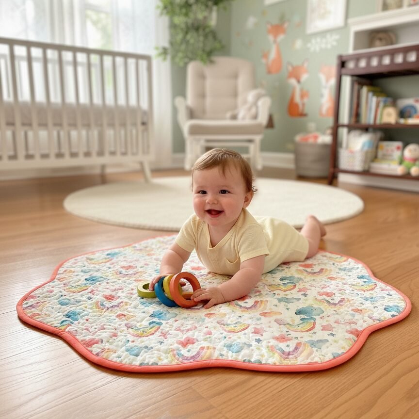 Rainbow Dreams Playmat with Baby