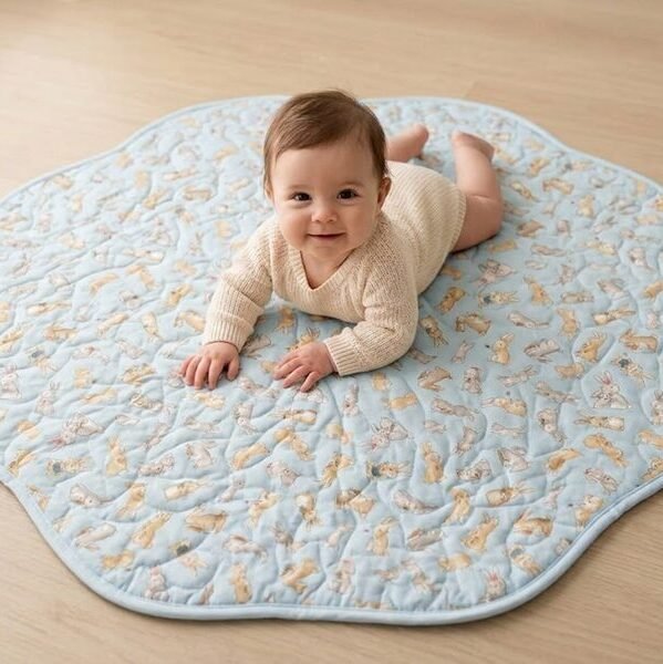 bunny garden playmat