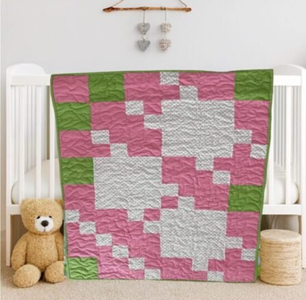 cropped rose baby quilt