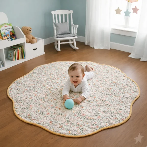 Bunny Flowers Playmat with baby