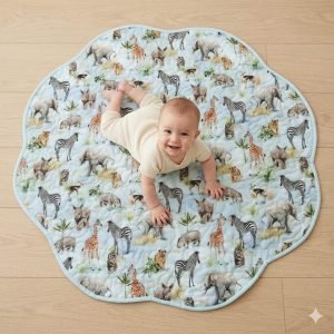 Jungle animals playmat with baby