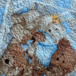 Blue Bears Baby Quilt detail 2