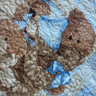 Blue Bears Baby Quilt detail of bears