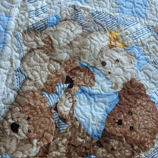Blue Bears Baby Quilt with white bear