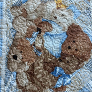 Blue Bears Baby Quilt detail of bears