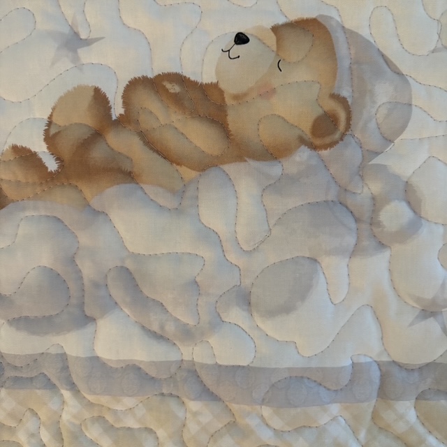 Bears and Balloons Bundle quilt detail sleeping bear