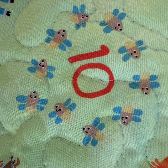 Numbers Quilted Playmat Detail number 10
