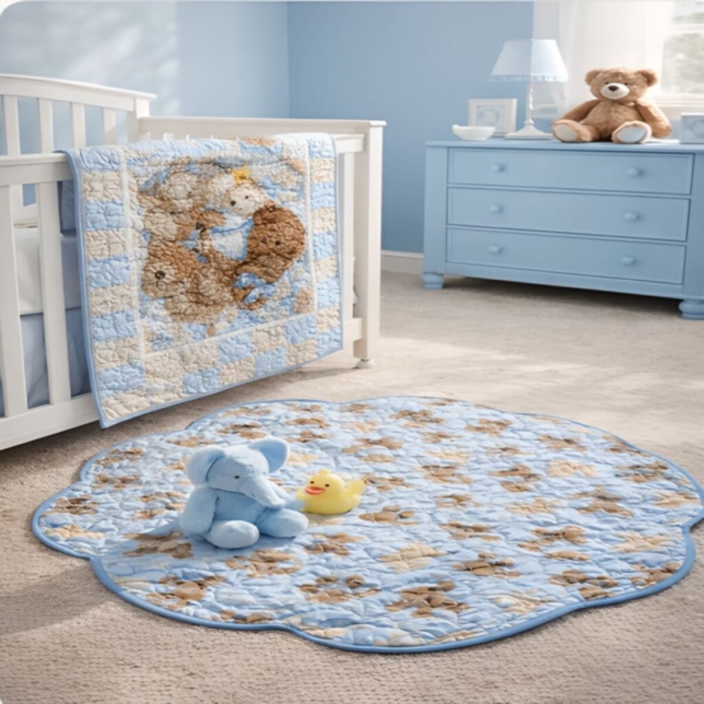 Blue Bears Baby Quilt Playmats Bundle product image 1