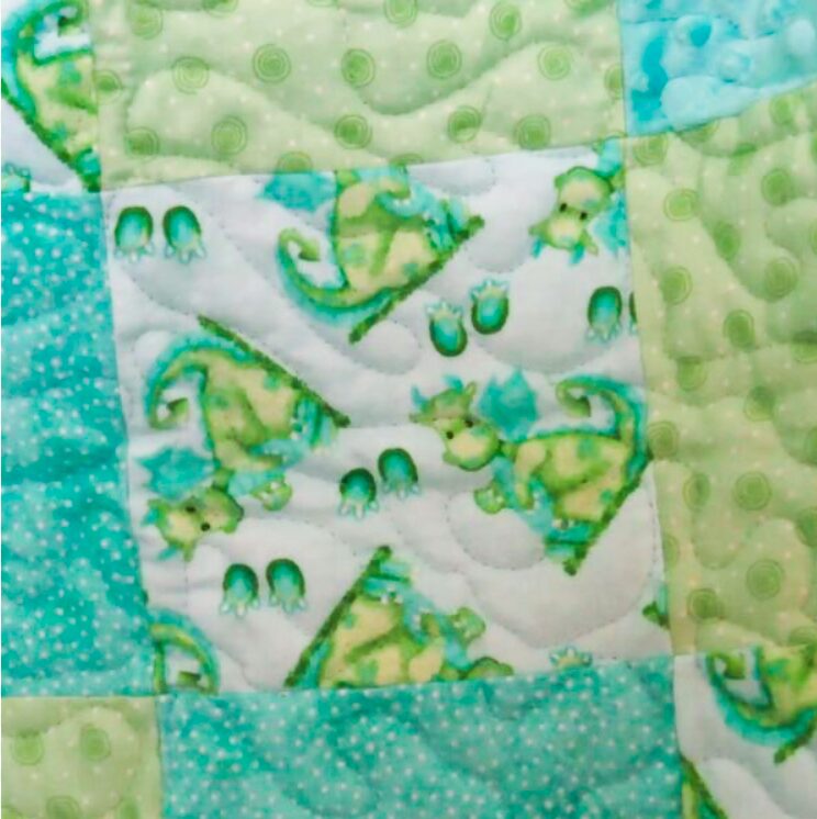 Magic Dragon Baby Quilt detail of dragons