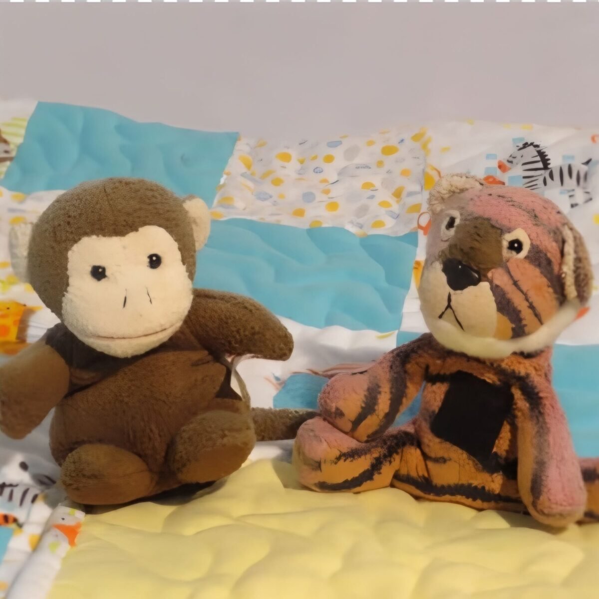 Thor the tiger and Monkey on Animal Friends Baby Quilt