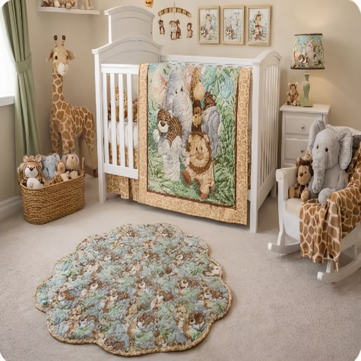 baby's room with jungle friends bundle