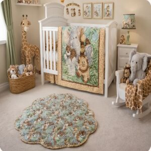 baby's room with jungle friends quilt sna playmat bundle